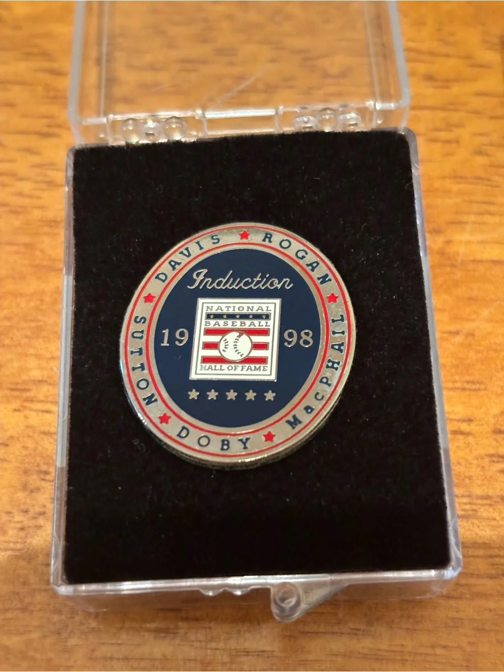 1998 MLB Baseball Hall Of Fame Induction Pin Sutton, Doby, Davis, Rogan